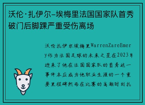 沃伦·扎伊尔-埃梅里法国国家队首秀破门后脚踝严重受伤离场